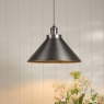 Laura Ashley Rufus Grande 1 Light Pendant Industrial Nickel