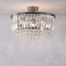 Laura Ashley Rhosil 3 Light Semi Flush Crystal & Aged Pewter