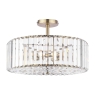 Laura Ashley Fernhurst 4 Light Semi Flush Crystal & Antique Brass