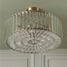 Laura Ashley Fernhurst 4 Light Semi Flush Crystal & Antique Brass