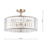 Laura Ashley Fernhurst 4 Light Semi Flush Crystal & Antique Brass