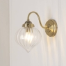 Laura Ashley Whitham  Single Wall Light Antique Brass & Ribbed Glass