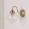 Laura Ashley Whitham  Single Wall Light Antique Brass & Ribbed Glass
