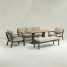 Torino 3 Seater Sofa Dining Set With Rectangular Rising Table & Bench