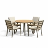 Torino Round Dining Set With 4 Armchairs
