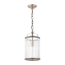 Laura Ashley Sutton Pendant Matt Antique Brass & Ribbed Glass 