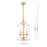 Laura Ashley Halton 3 Light Pendant Distressed Gold Leaf