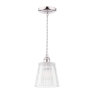 Laura Ashley Callaghan Pendant Polished Nickel & Ribbed Glass