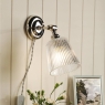 Laura Ashley Callaghan Plugged Wall Light Polished Nickel & Ribbed Glass
