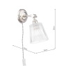 Laura Ashley Callaghan Plugged Wall Light Polished Nickel & Ribbed Glass