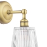 Laura Ashley Callaghan Bathroom Wall Light Matt Antique Brass & Ribbed Glass