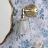 Laura Ashley Callaghan Bathroom Wall Light Matt Antique Brass & Ribbed Glass