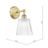 Laura Ashley Callaghan Bathroom Wall Light Matt Antique Brass & Ribbed Glass