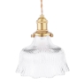 Laura Ashley Theodore Pendant Antique Brass & Ribbed Glass