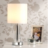 Laura Ashley Blake Rechargeable Table Lamp Polished Chrome & Crystal With Shade 