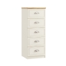 Maple 5 Drawer Narrow Chest