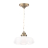 Laura Ashley Banham Pendant Antique Brass & White Glass