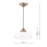 Laura Ashley Banham Pendant Antique Brass & White Glass