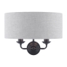 Laura Ashley Sorrento 2 Light Wall Light Matt Black With Natural Shade 