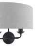 Laura Ashley Sorrento 2 Light Wall Light Matt Black With Natural Shade 