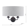 Laura Ashley Sorrento 2 Light Wall Light Matt Black With Natural Shade 