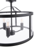 Laura Ashley Harrington 3 Light Semi-Flush Matt Black & Glass