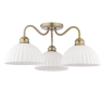 Laura Ashley Durford 3 Light Semi-Flush Matt Antique Brass & White