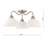 Laura Ashley Durford 3 Light Semi-Flush Matt Antique Brass & White