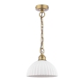 Laura Ashley Durford Pendant Matt Antique Brass & White