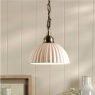 Laura Ashley Durford Pendant Matt Antique Brass & White
