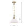 Laura Ashley Durford Pendant Matt Antique Brass & White