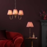 Lydian 3 Light Pendant Antique Bronze & Esther Red Cotton Shades