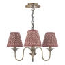Lydian 3 Light Pendant Antique Bronze & Esther Red Cotton Shades