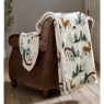 Deyongs Winter Deers Sherpa Throw 140cm x 180cm Cream