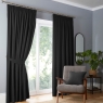 Fusion Dijon Pencil Headed Curtains Black