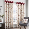 Fusion Beechwood Eyelet Headed Curtains Lined Red
