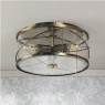Laura Ashley Beckworth 3 Light Flush Antique Brass & Glass