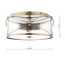 Laura Ashley Beckworth 3 Light Flush Antique Brass & Glass