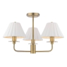 Laura Ashley Mixbury 3 Light Semi-Flush Matt Antique Brass & White