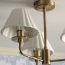Laura Ashley Mixbury 3 Light Semi-Flush Matt Antique Brass & White