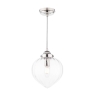 Laura Ashley Whitham Pendant Polished Nickel & Ribbed Glass