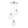 Laura Ashley Whitham 3 Light Cluster Pendant Polished Nickel & Ribbed Glass
