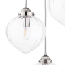 Laura Ashley Whitham 3 Light Cluster Pendant Polished Nickel & Ribbed Glass