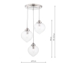 Laura Ashley Whitham 3 Light Cluster Pendant Polished Nickel & Ribbed Glass