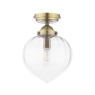 Laura Ashley Whitham Semi Flush Light Matt Antique Brass IP44