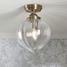 Laura Ashley Whitham Semi Flush Light Matt Antique Brass IP44
