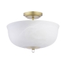 Laura Ashley Cossington 2 Light  Semi-Flush Matt Antique Brass & White