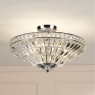 Laura Ashley Vienna 3 Light Semi-Flush Crystal & Polished Chrome