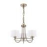 Laura Ashley Southwell 3 Light Armed Pendant Antique Brass & Opal Glass