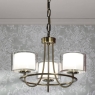 Laura Ashley Southwell 3 Light Armed Pendant Antique Brass & Opal Glass